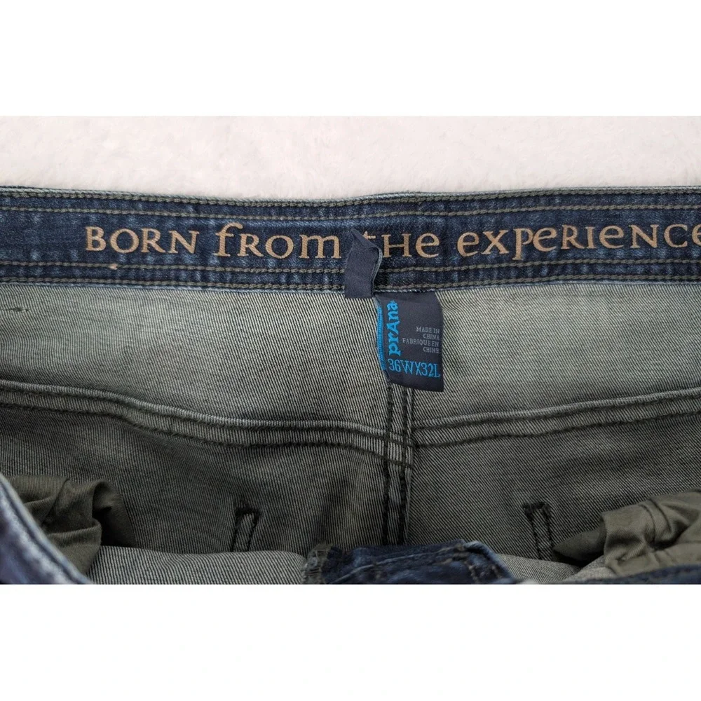 Prana Jeans Mens 36x32 Manchester Blue Slim Fit Outdoors Casual Denim